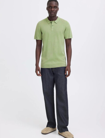 Blend Bhbray Knit Polo Green S Blend Bhbray Knit Polo Green S