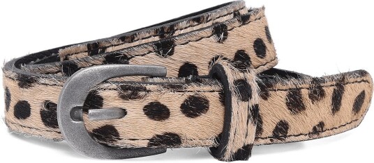 Mango Animal Print Leather Belt - LT PASTEL BROWN - M