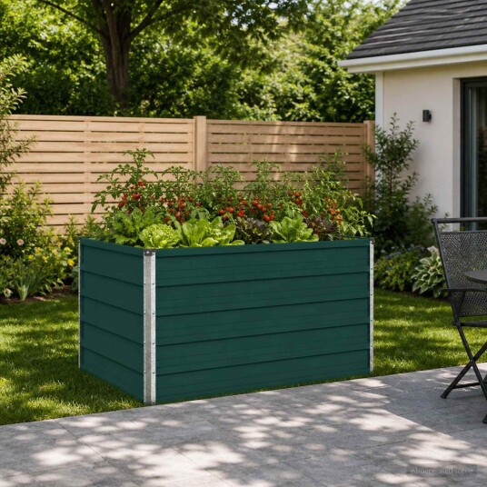 vidaXL Hevet Hagebed Grønn 100 x 80 x 55 cm kaldvalset stål