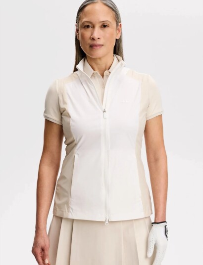 J. Lindeberg Brooks Zip Packable Vest CreaM J. Lindeberg Brooks Zip Packable Vest CreaM