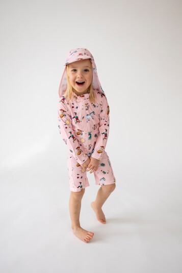Geggamoja UV Drakt Pippi Langstrømpe Rosa 86 92