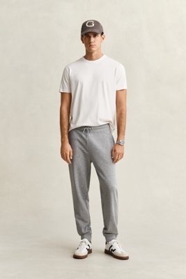 Joggebukser med liten shield-logo GREY MELANGE XXL