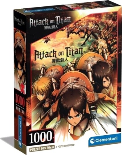 Clementoni Attack On Titans 1000 Stk. Tegneserie 18 År