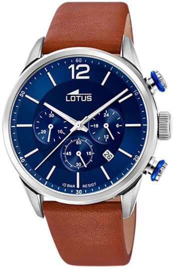 Lotus Herreklokke 18689/1 Chrono Blå/Lær Ø43 mm