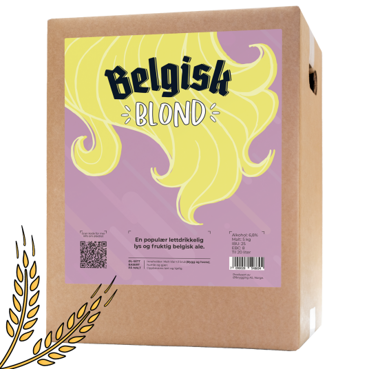 Ølbrygging As Belgisk Blond allgrain ølsett Lettdrikkelig lys og fruktig belgisk ale