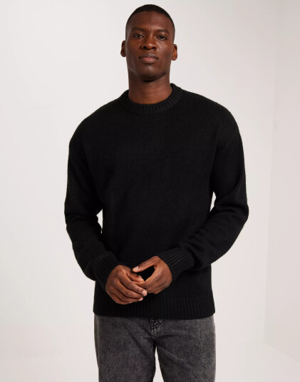 Jack & Jones Jorollie Knit Crew Neck Sn Strikkegensere Black Jack & Jones Jorollie Knit Crew Neck Sn Strikkegensere Black