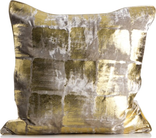 Pute m/dunfyll velour m/gull print 50x50 cm