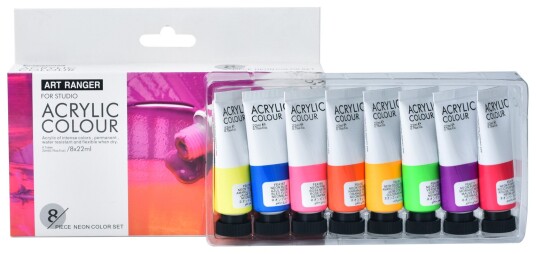 Art Ranger Akrylmaling 8x22ml Neonfarger Art Ranger Akrylmaling 8x22ml Neonfarger