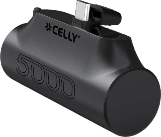 Celly PBC5000 Kompakt Powerbank 5000 mAh med USB-C Svart