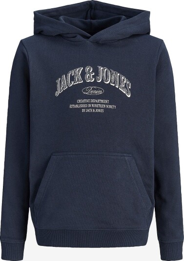 Jack & Jones Junior Hettegenser Jjedenver Logo Sweat Hood Sn Jnr Blå