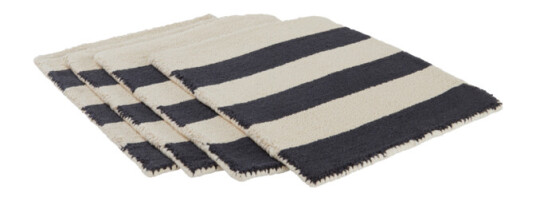 Kio STRIPE bordbrikke 4-pk Matt sand svart