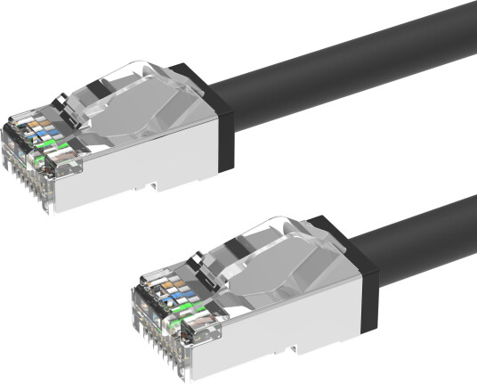LinkIT Outdoor Patch S/FTP Cat6a 2m AWG26 | PUR | OD 6mm | Black