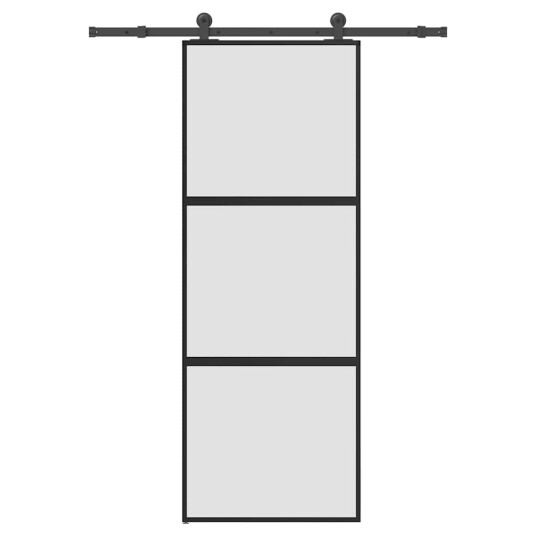 vidaXL Skyvedør med monteringssett 76x205 cm herdet glass og aluminium vidaXL Skyvedør med monteringssett 76x205 cm herdet glass og aluminium