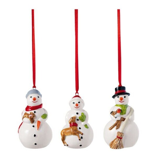Villeroy & Boch Nostalgic Ornaments snømenn 3 deler Villeroy & Boch Nostalgic Ornaments snømenn 3 deler