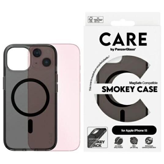 CARE by PanzerGlass Urban Combat MagSafe Deksel for iPhone 15 - Svart