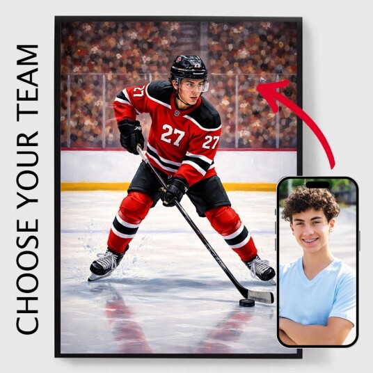 Namly Design Personalisert Plakat Hockey Oljemaleri AI Plakat POSTER7BNKSH
