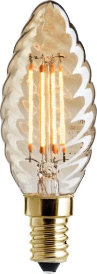 Kronlys vridd gull E14 4,5W 3 trinns