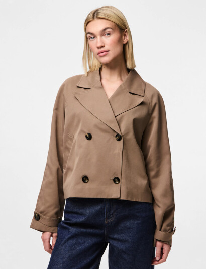 Pieces Pcscarlett Ls Short Trenchcoat Noos Bc Brown XXL