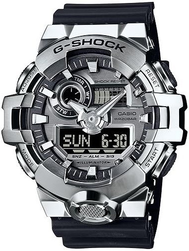 Casio Herreklokke GM 700 1AER G Shock Sølvfarget/Gummi Ø58 mm