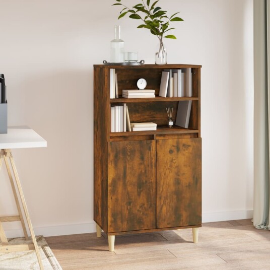 vidaXL Highboard røkt eik 60x36x110 cm konstruert tre vidaXL Highboard røkt eik 60x36x110 cm konstruert tre