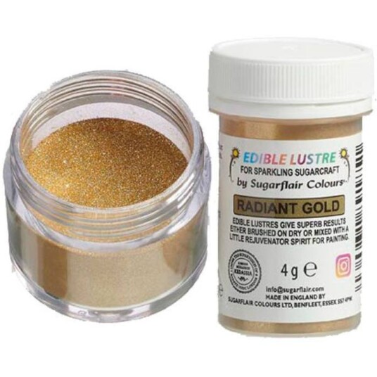 Sugarflair Spiselig Glitter Radiant Gold 4g 