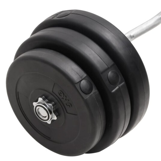 vidaXL Curl-vektstang med skiver 90 kg