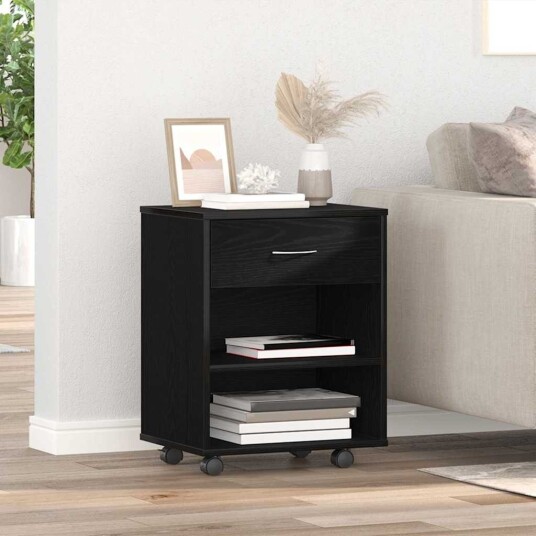  Rullekabinet i Svart Eik 46x36x59 cm Laget av Tre
