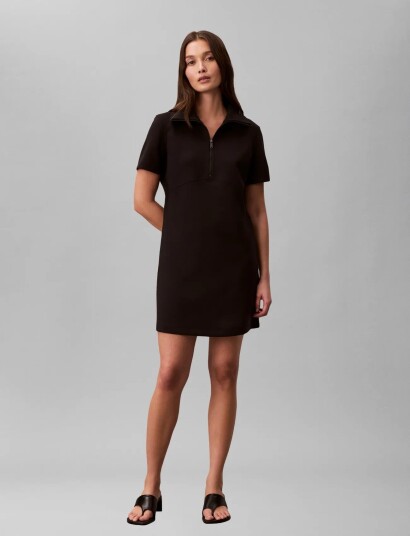 Calvin Klein Jeans Ss Spacer Mixed Media Rib Mock N   Black   S