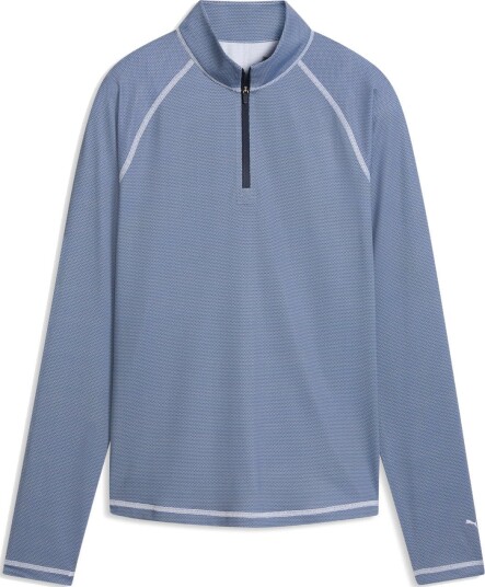 Puma W Uv Birdseye 1/4 Zip Golfgenser dame White Glow Deep Navy X Small