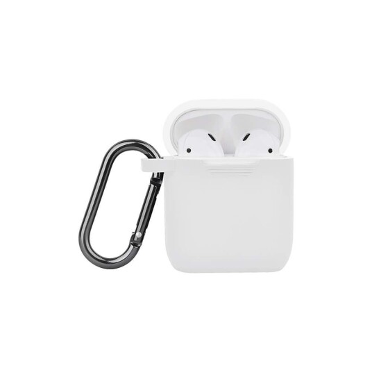 North Airpods Protective Case Silikon Karabiner Hvit