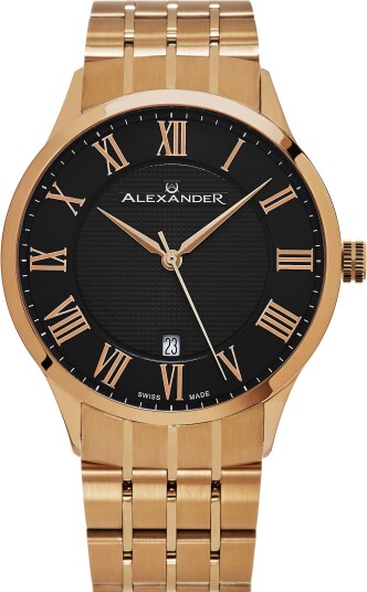 Alexander Herreklokke A103B 04 Statesman Sort/Rose gulltonet stål Alexander Herreklokke A103B 04 Statesman Sort/Rose gulltonet stål