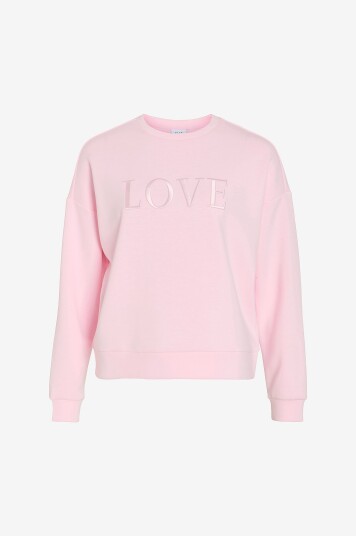 Vila   Collegegenser viReflect Love O neck L/S   Rosa