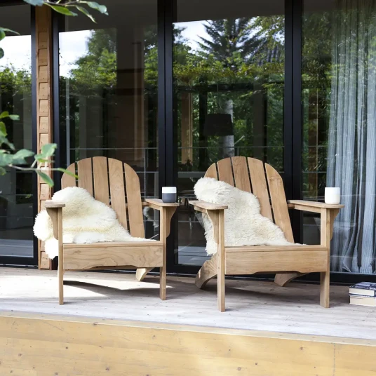 Cinas Adirondack lænestol skammel teak Cinas Adirondack lænestol skammel teak