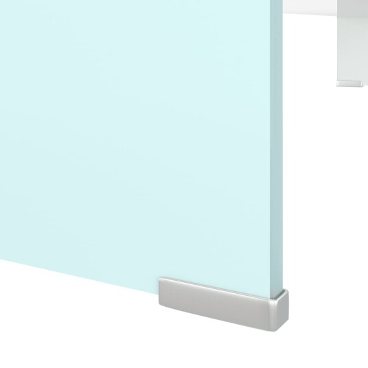 vidaXL TV-benk glass hvit 100x30x13 cm