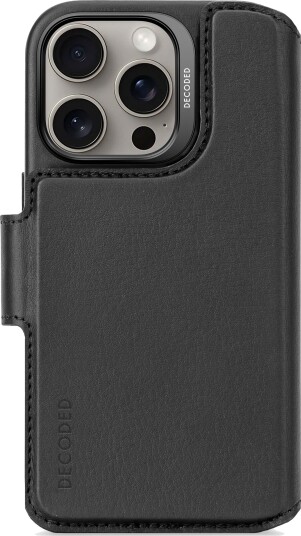 Decoded Lær Lommebok-Etui til iPhone 16 Pro med MagSafe - Svart