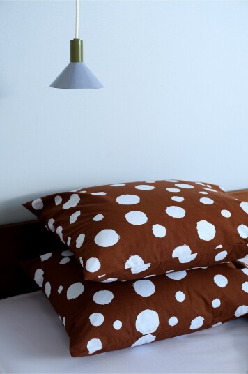 Jotex Dot Putetrekk 2pakke 50x60 Cm Brun/lyseblå RIGMOR 22780340105