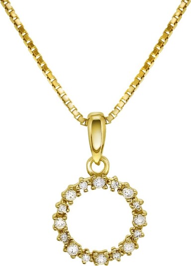 Pan Jewelry, Smykke i 925 forgylt sølv med sirkel og zirkonia