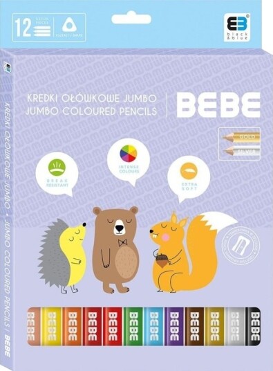 Noster Trekantede Jumbo Fargeblyanter 12 Farger Bb Pastel Noster Trekantede Jumbo Fargeblyanter 12 Farger Bb Pastel