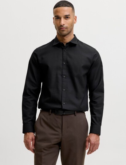 Jack & Jones Jjejoe Structure Shirt L/S Noos Black XXL