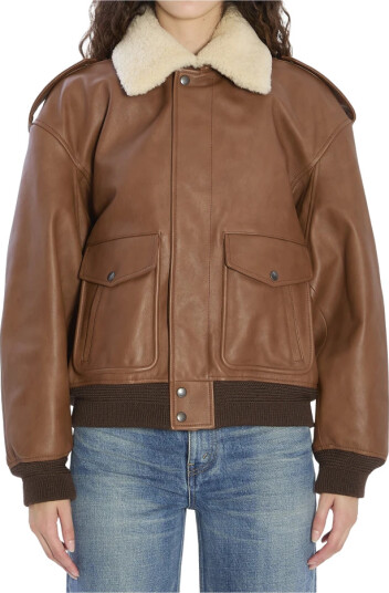 Saint Laurent Dame Jakker Brun M, Saint Laurent Dame Jakker Brun M,