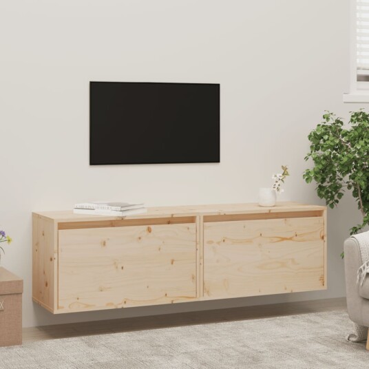 vidaXL Veggskap 2 stk 60x30x35 cm heltre furu