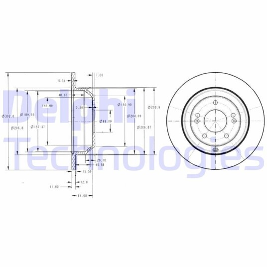 Bremseskive DELPHI BG4335 Bremseskive DELPHI BG4335
