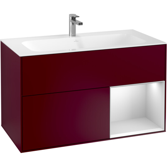 VILLEROY & BOCH FINION SERVANTSKAP 100 PEON MATT LAKK M/LYS HØYRESTILT HVITMATT HYLLE VILLEROY & BOCH FINION SERVANTSKAP 100 PEON MATT LAKK M/LYS HØYRESTILT HVITMATT HYLLE