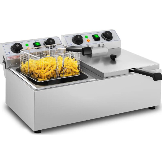 Royal Catering Elektrisk frityrkoker   2 x 10 l   Timer   230 V 10011147