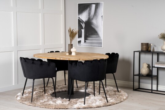 Venture Home Spisegruppe Rund Niccole 140 cm + 4 stk Tommy Spisestoler