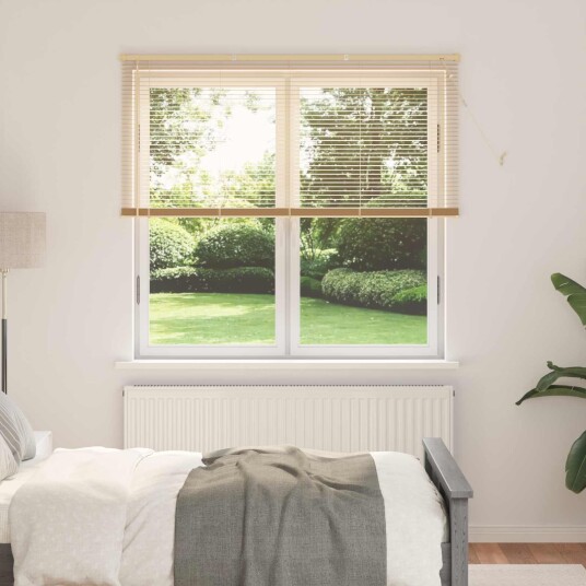 vidaXL Venetiansk persienne Lys Brun med Mønster 150 x 130 cm 25 mm