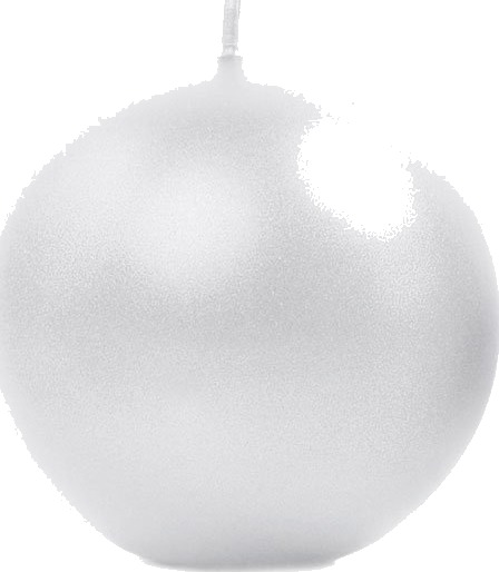 PartyDeco Kulelys Perlehvit Metallic - 8 cm – 6-pakning