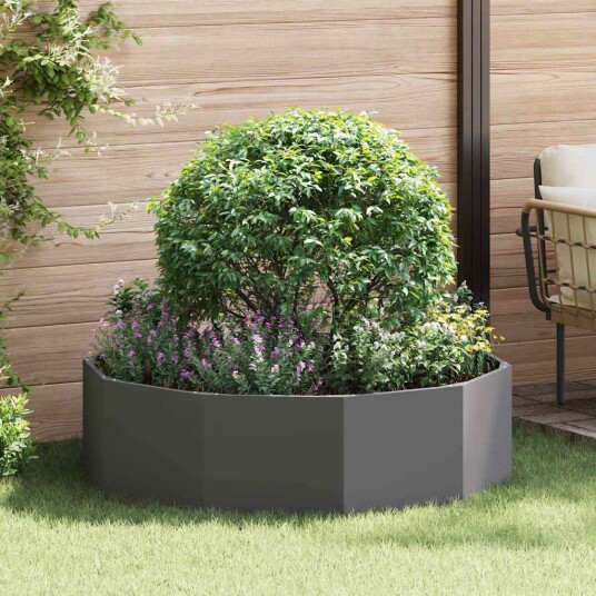 vidaXL Plantekassed Svart 120 x 120 x 35 cm Stål