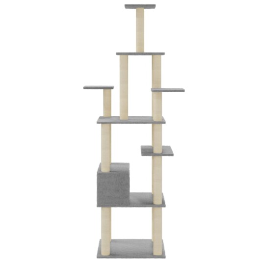 Vidaxl Kattetre Med Klorestolper I Sisal Lysegrå 183 cm Vidaxl Kattetre Med Klorestolper I Sisal Lysegrå 183 cm