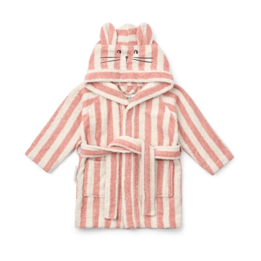 Liewood Lily badekåpe coral blush creme de la creme stripe 7–8 år